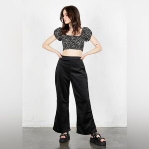 Disturbia milkweed crop top in black floral US 10 UK 14